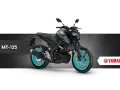 Szary motocykl Yamaha MT-125 z turkusowymi felgami, idealny do kategorii A1.